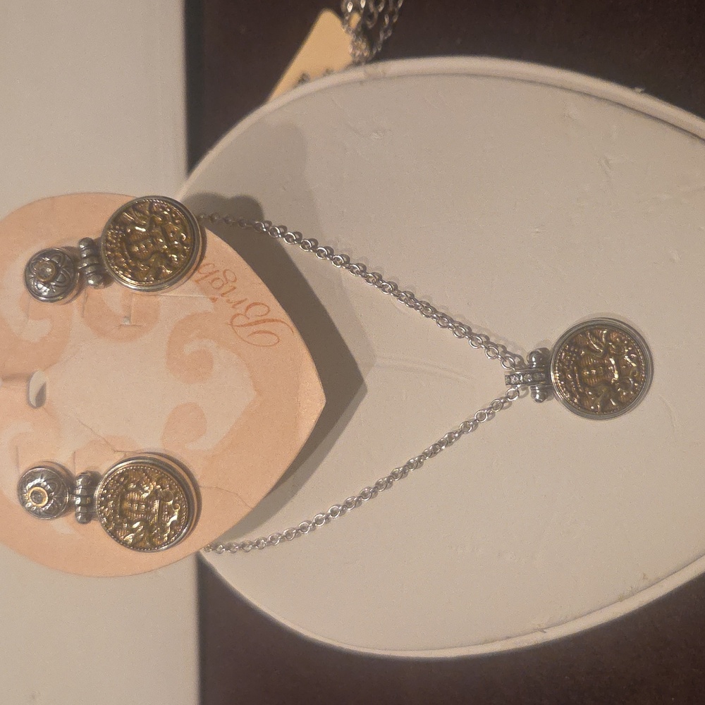 Brighton Silver and Gold Coin Earrings